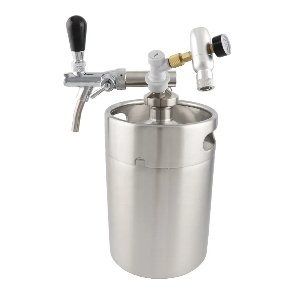 5L Mini Keg Pressurized Stainless Steel Beer Growler Keg Kit System with Co2 Regulator for Homebrew Craft Draft Beer Carbonation
5L Mini Keg Pressurized Stainless Steel Beer Growler Keg Kit System with Co2 Regulator for Homebrew Craft Draft Beer Carbonation