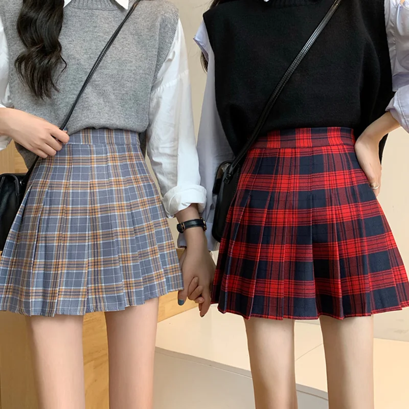 Harajuku Women's Skirt Shorts High Waist A-line Student Plaid Pleated Skirts for Women Clothes Dance Mini Skirts Kawaii Faldas
Harajuku Women's Skirt Shorts High Waist A-line Student Plaid Pleated Skirts for Women Clothes Dance Mini Skirts Kawaii Faldas