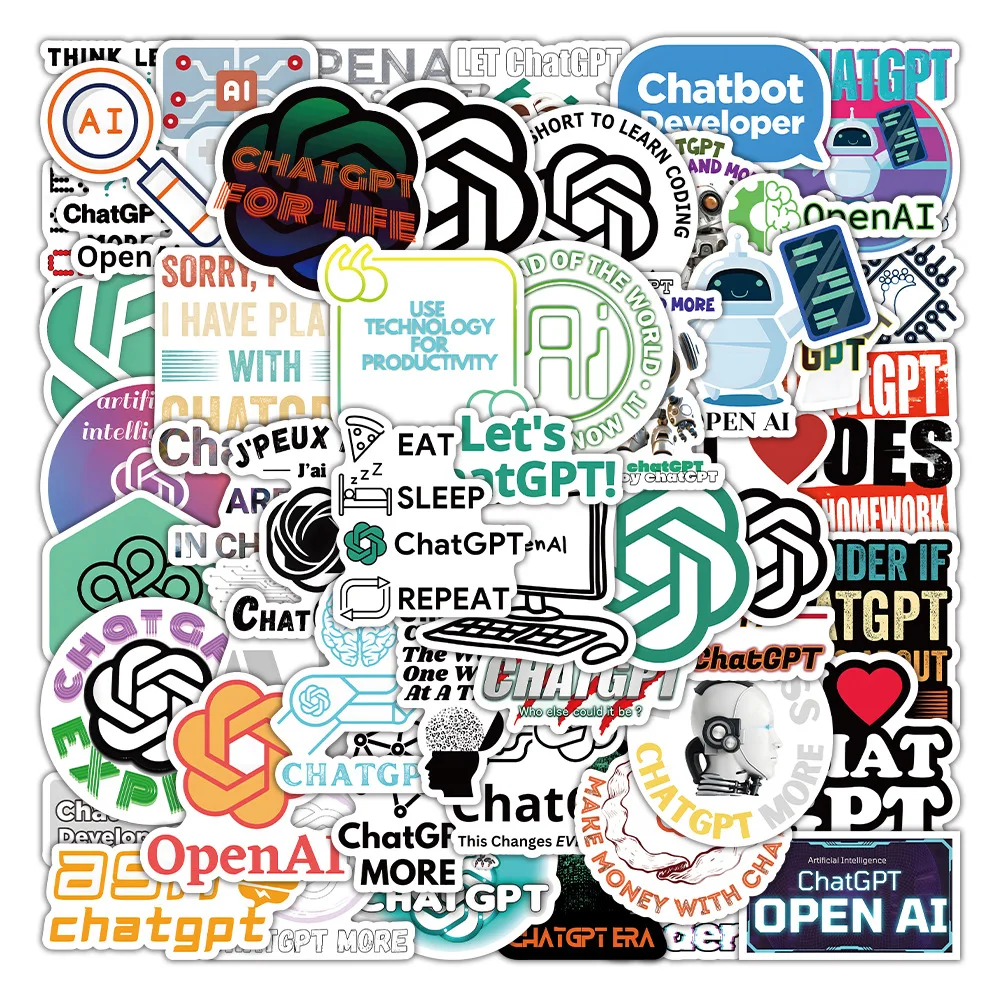 Cartoon ChatGPT Stickers Waterproof Skateboard Guitar Suitcase Laptop Bicycle Graffiti Sticker for Kids Toys Gifts
Cartoon ChatGPT Stickers Waterproof Skateboard Guitar Suitcase Laptop Bicycle Graffiti Sticker for Kids Toys Gifts