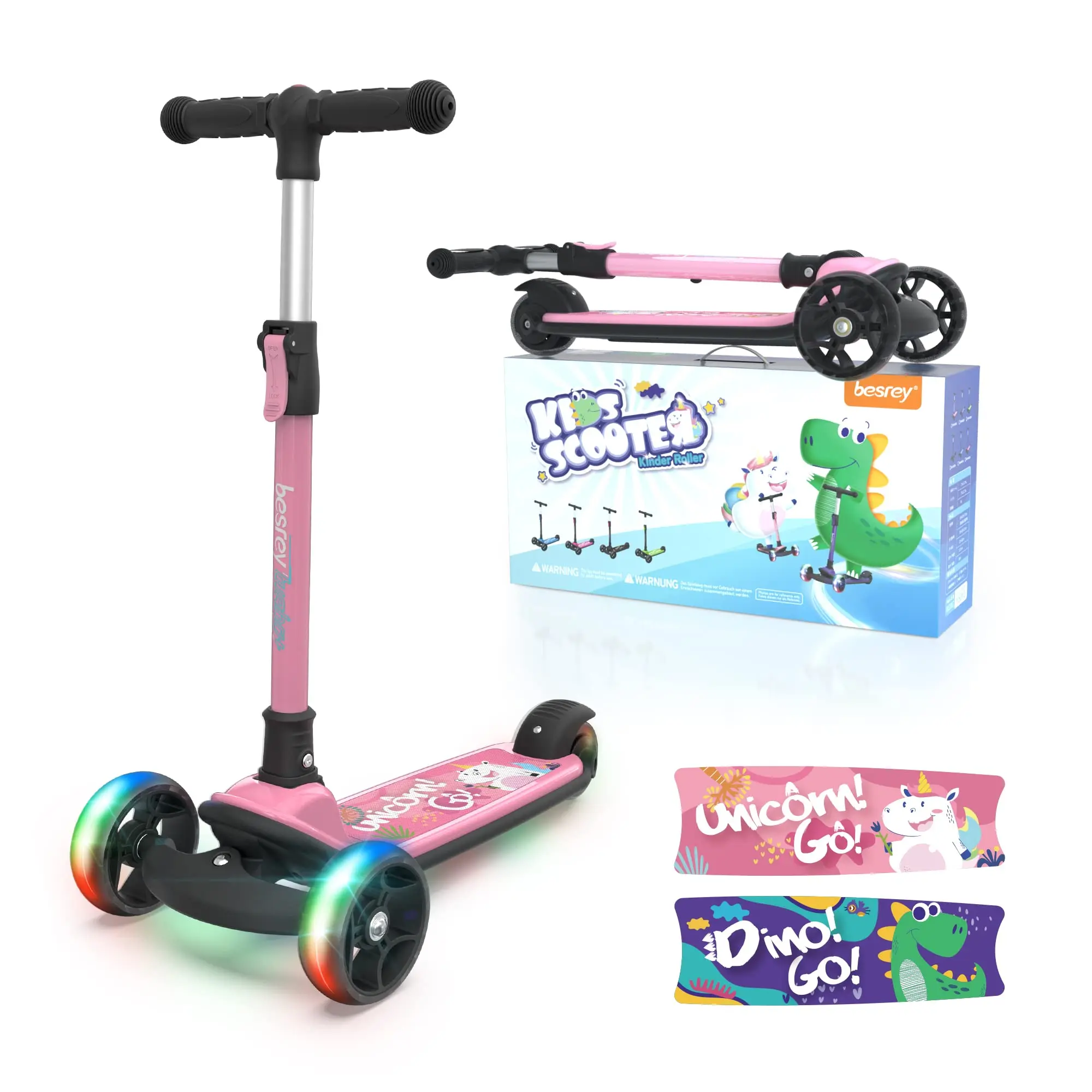 Besrey Kick Scooter Children 3 Wheel Scooter Toddler Scooter 2-Year-Old Kids Scooter With Flashing LED Lights for Kids Ages 2-8
Besrey Kick Scooter Children 3 Wheel Scooter Toddler Scooter 2-Year-Old Kids Scooter With Flashing LED Lights for Kids Ages 2-8