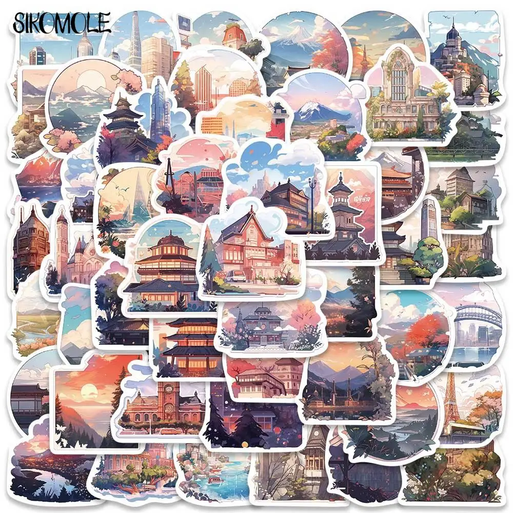 10/30/50PCS Anime Ins Wind Landscape Cartoon Building Stickers Children DIY Suitcase Skateboard Laptop Graffiti Sticker Decal
10/30/50PCS Anime Ins Wind Landscape Cartoon Building Stickers Children DIY Suitcase Skateboard Laptop Graffiti Sticker Decal