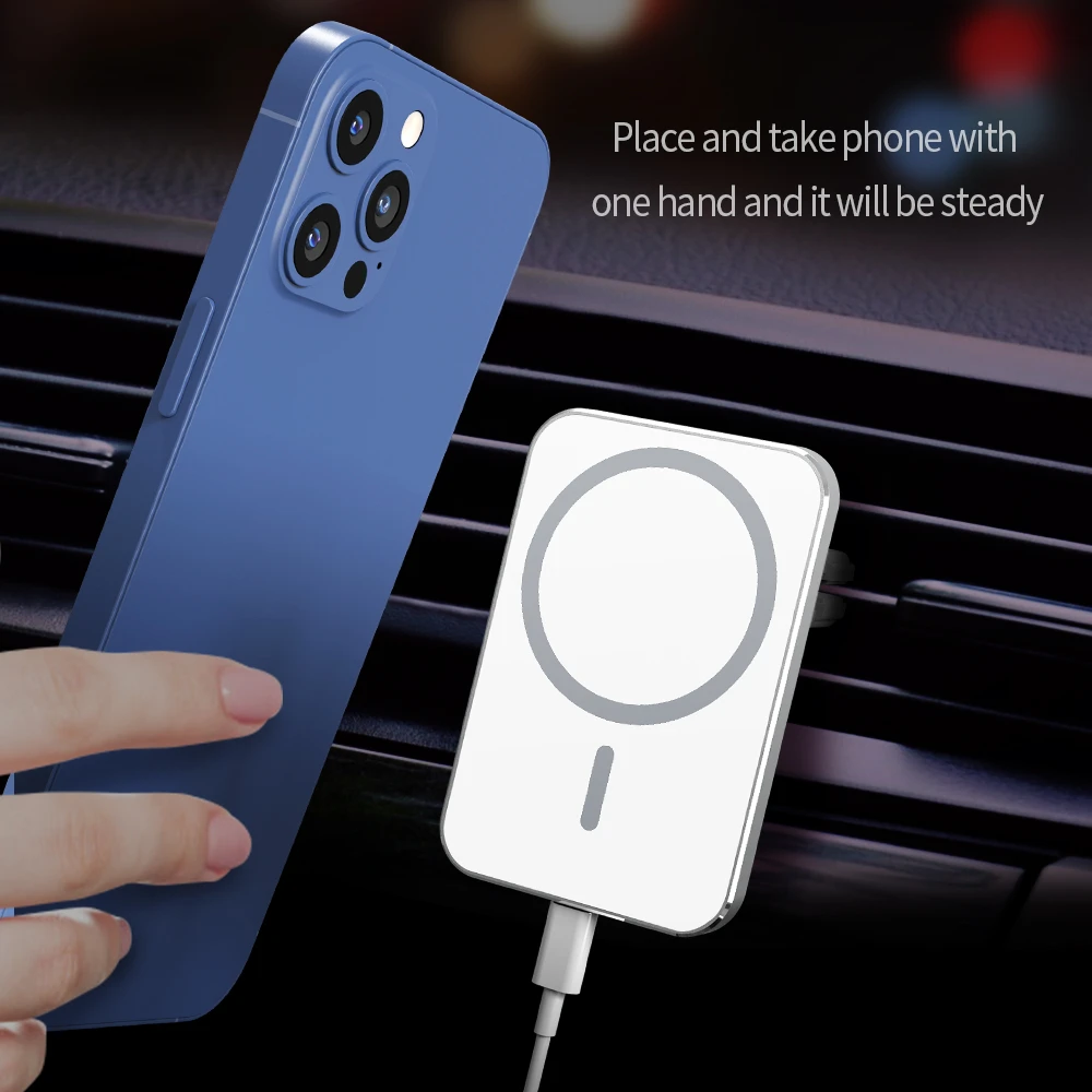 

Беспроводное зарядное устройство Qi 15 Вт для iPhone 13, 12, 11, XR, X, 8, магнитный автомобильный держатель для телефона с быстрой зарядкой для Huawei, Samsung,...