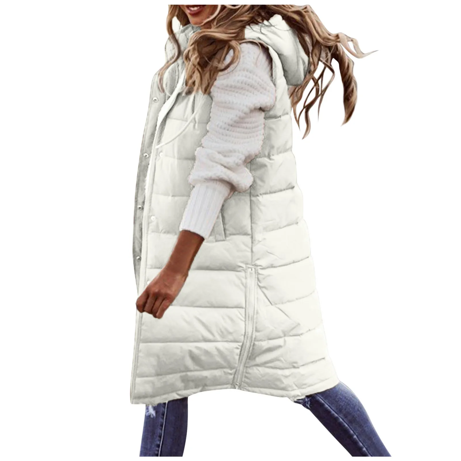 Women's Long Winter Coat Vest With Hood Sleeveless Warm Down Coat With Pockets Quilted Vest Down Jacket Outdoor manteau hiver
Women's Long Winter Coat Vest With Hood Sleeveless Warm Down Coat With Pockets Quilted Vest Down Jacket Outdoor manteau hiver