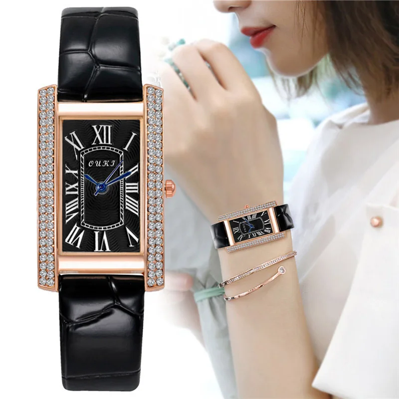 Rectangle Diamond Women Watches Top Brand Waterproof Fashion Leather Strap Ladies Quartz Watch Rose Gold Clock Relogio Feminino
Rectangle Diamond Women Watches Top Brand Waterproof Fashion Leather Strap Ladies Quartz Watch Rose Gold Clock Relogio Feminino