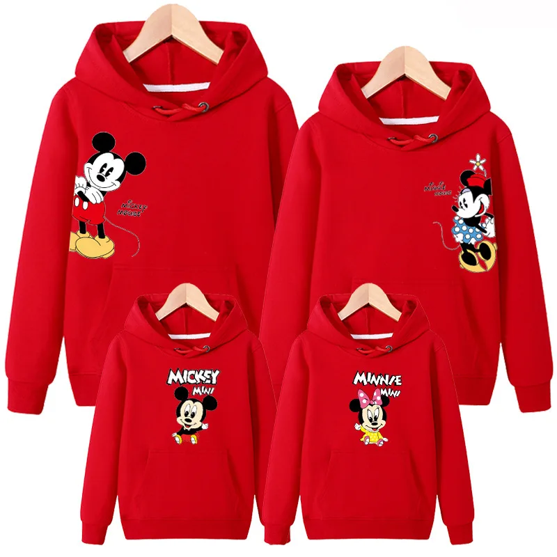 

Family Matching Outfits Father Mother Son Daughter Autumn Clothing Mom Daddy and Boy Girl Mickey Minnie Hoodie Family Look