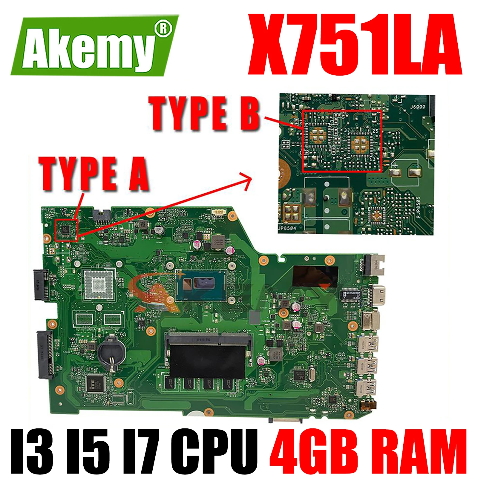 X751LA Laptop Motherboard I3 I5 I7 4th-5th Gen CPU 4GB RAM for ASUS X751LN X751LAB X751LD X751LJ X751L X751 Notebook Mainboard
X751LA Laptop Motherboard I3 I5 I7 4th-5th Gen CPU 4GB RAM for ASUS X751LN X751LAB X751LD X751LJ X751L X751 Notebook Mainboard