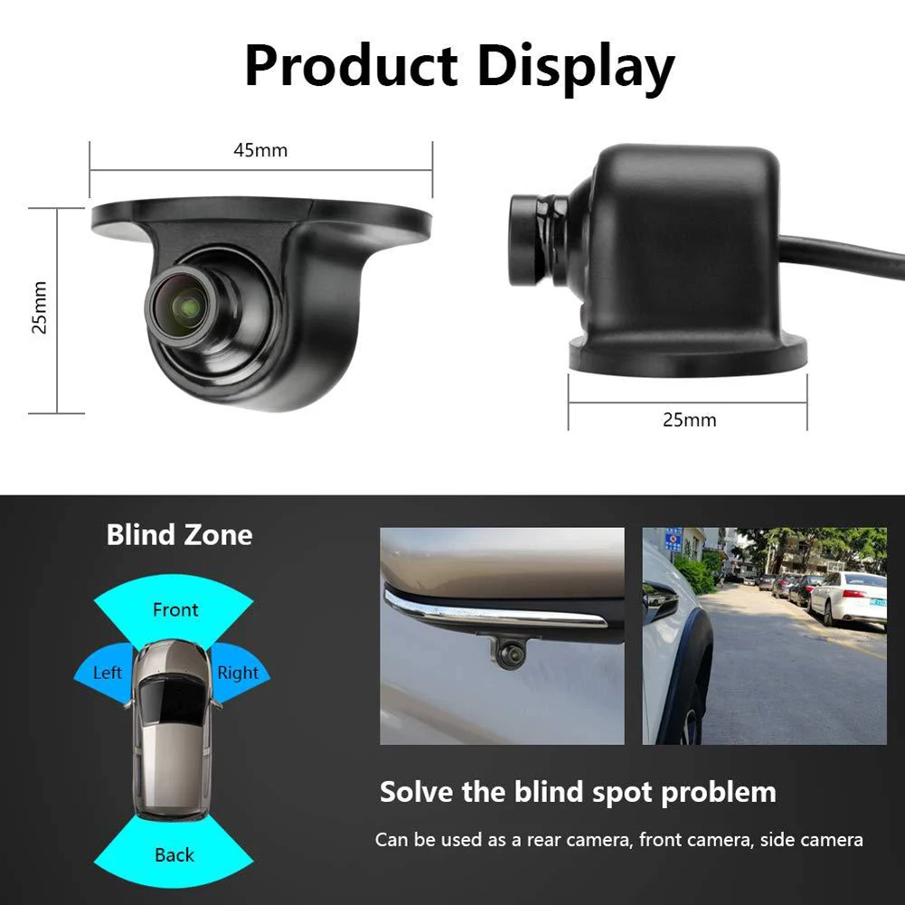 Rear View Reversing Camera 1/4-inch Color CMOS 360 Degree Accessories Blind Spot DC 9V-14V Plastic Replacement
Rear View Reversing Camera 1/4-inch Color CMOS 360 Degree Accessories Blind Spot DC 9V-14V Plastic Replacement