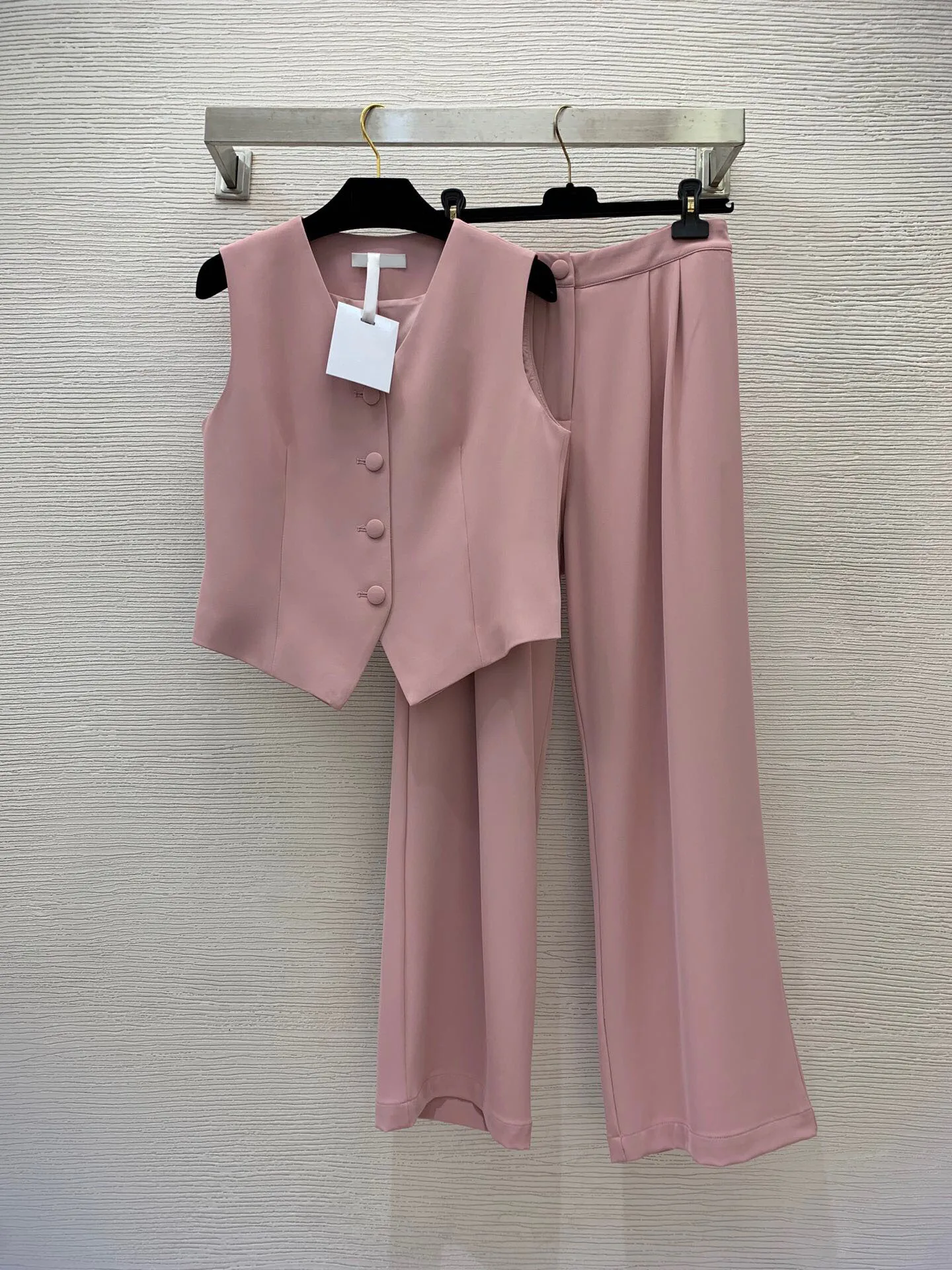 Women's Sets 2023 with single-breasted buttons dry vest top high waisted slim wide legged long trousers two pieces clothes
Women's Sets 2023 with single-breasted buttons dry vest top high waisted slim wide legged long trousers two pieces clothes