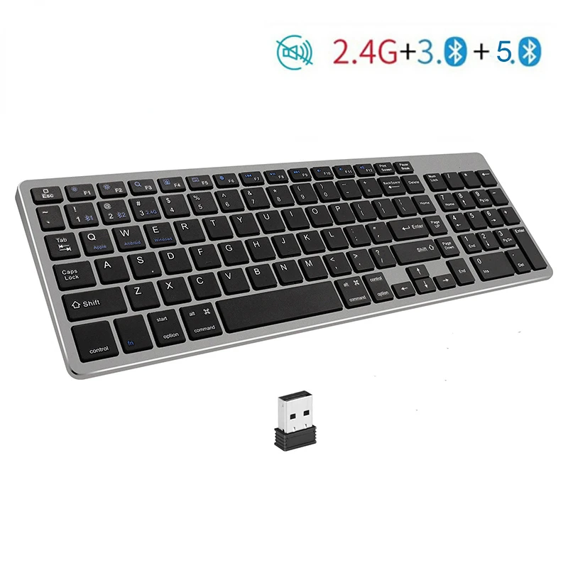 5.0 & 2.4G Wireles Bluetooth-compita Keyboard for Tablet Computer Silent Click Wireless Keyboard Russian Spain Korean
5.0 & 2.4G Wireles Bluetooth-compita Keyboard for Tablet Computer Silent Click Wireless Keyboard Russian Spain Korean