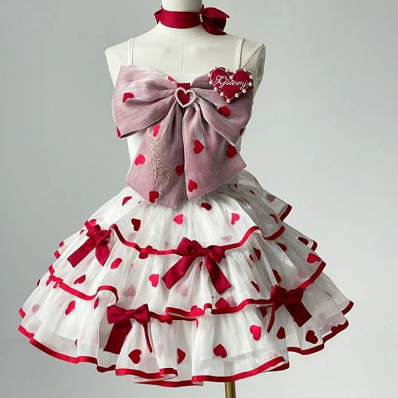 Japanese Victorian Lolita Dresses Women Gothic Cute Lace Bow Y2k Tank Tops Tiered Love Cake Skirt Suit Kawaii Sweet Lolita Sets
Japanese Victorian Lolita Dresses Women Gothic Cute Lace Bow Y2k Tank Tops Tiered Love Cake Skirt Suit Kawaii Sweet Lolita Sets