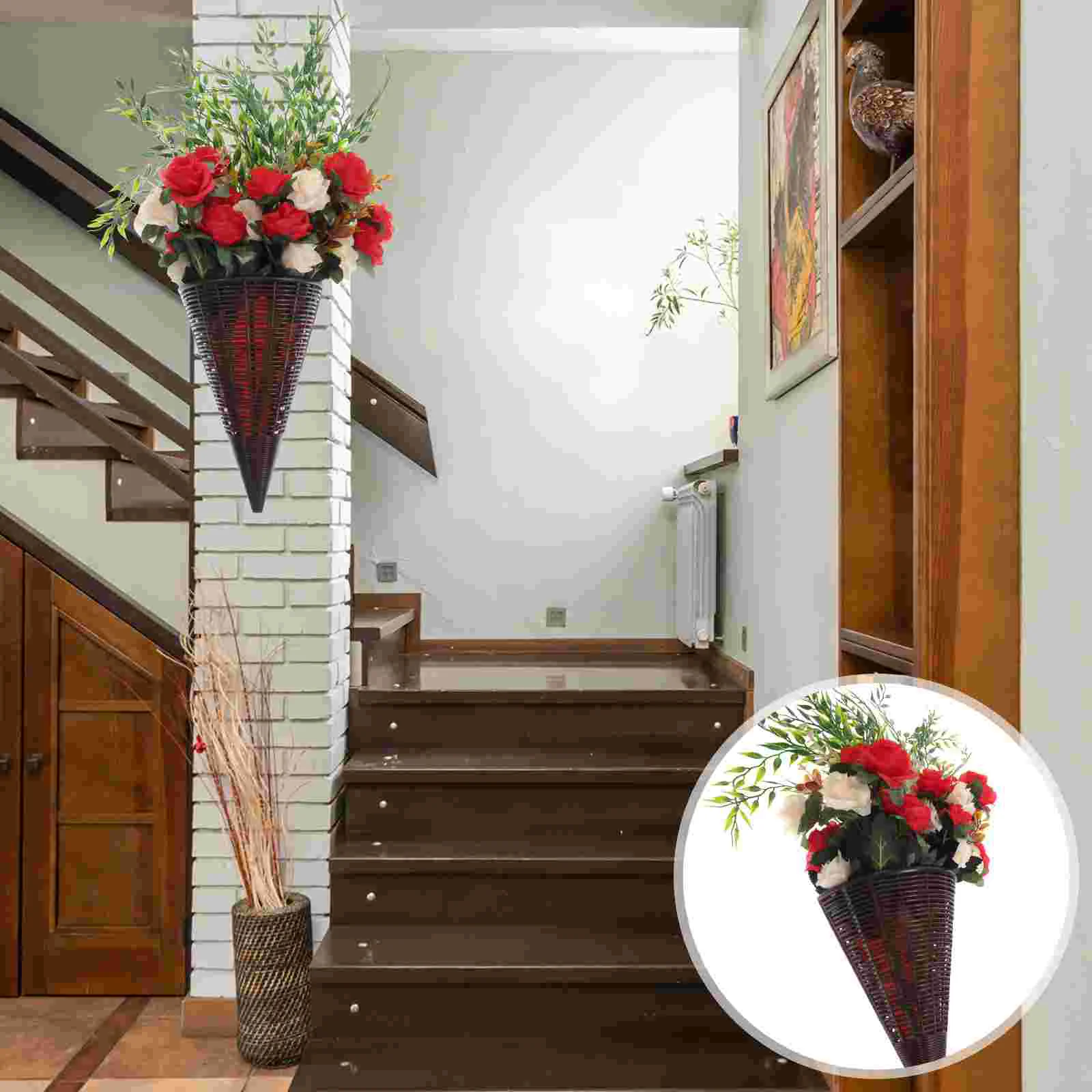 Rattan Basket Hanging Flowers Realistic Artificial Decor Front Door Silk Baskets Outdoors
Rattan Basket Hanging Flowers Realistic Artificial Decor Front Door Silk Baskets Outdoors
