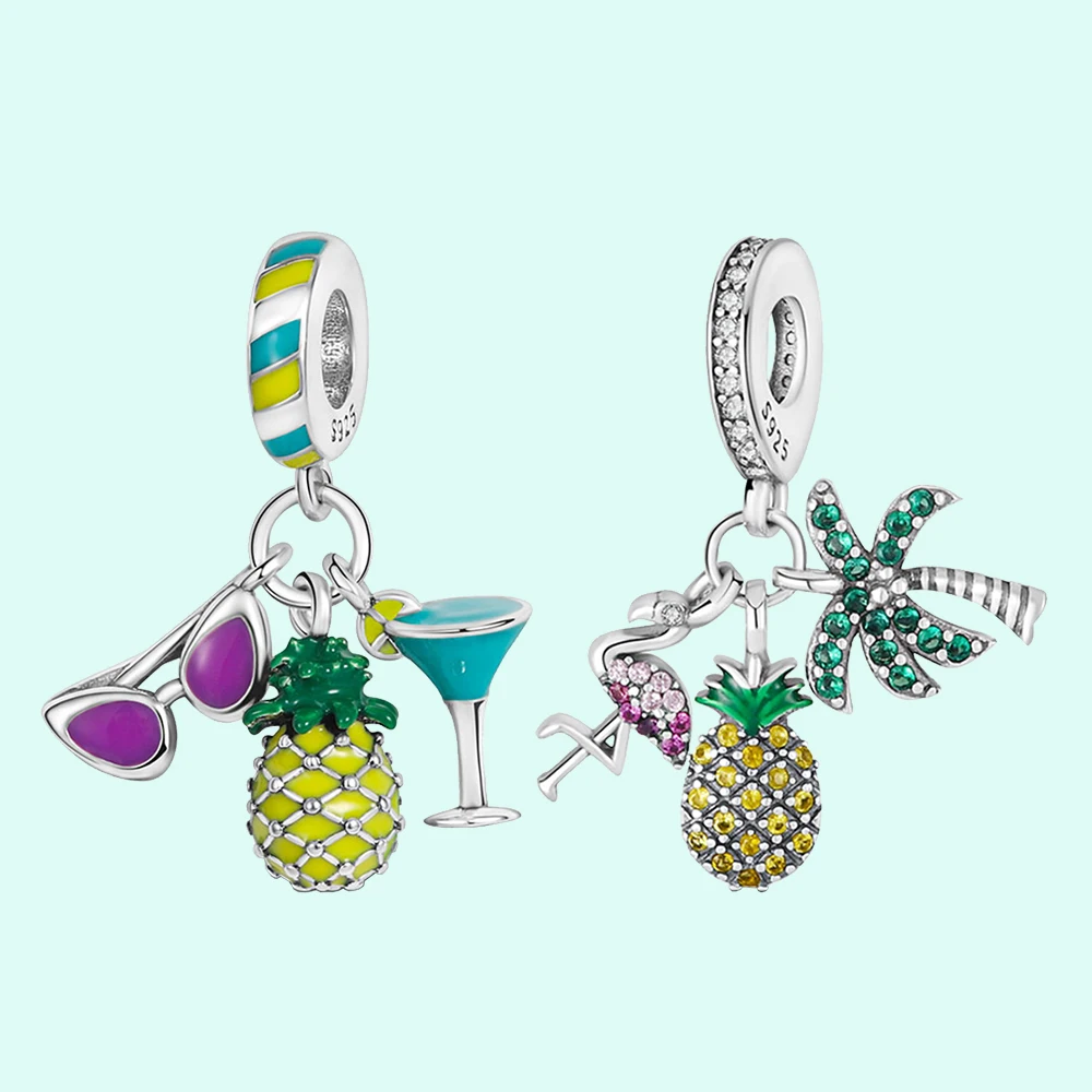 S925 Silver Beach Carnival Coconut Tree Pineapple Pendant DIY Bracelet Necklace Fit for Pandora Women Birthday Party Friend Gift
S925 Silver Beach Carnival Coconut Tree Pineapple Pendant DIY Bracelet Necklace Fit for Pandora Women Birthday Party Friend Gift