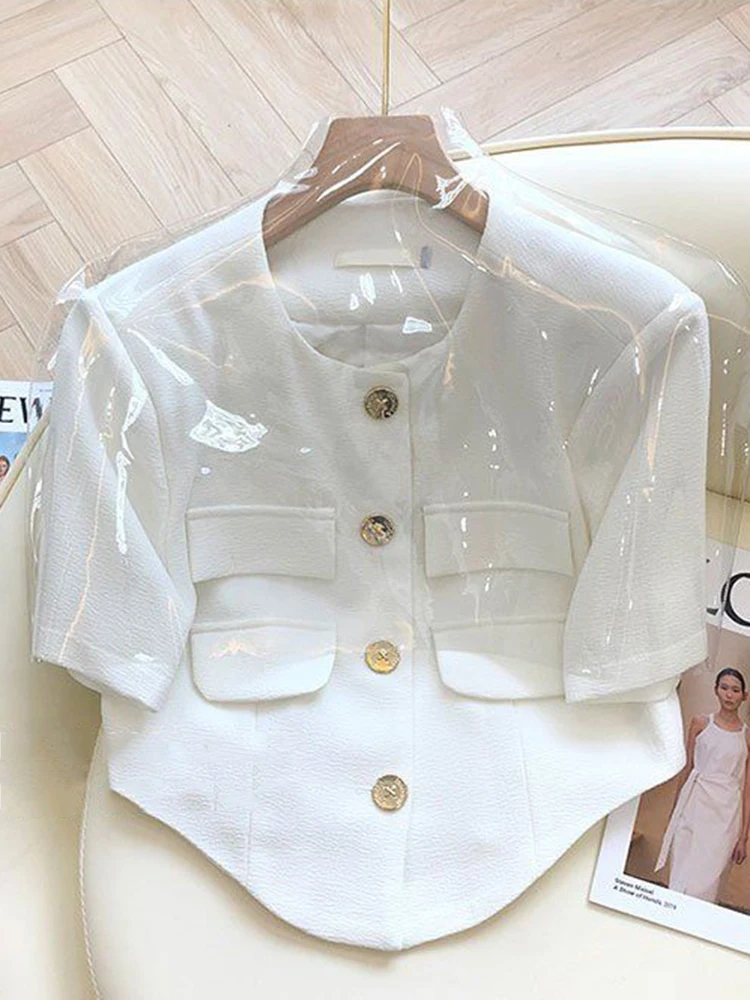 2023 Summer Korean Elegant Fashion Small Fragrant Shirts French Vintage Short Sleeve Top Asymmetric Short Blouse
2023 Summer Korean Elegant Fashion Small Fragrant Shirts French Vintage Short Sleeve Top Asymmetric Short Blouse