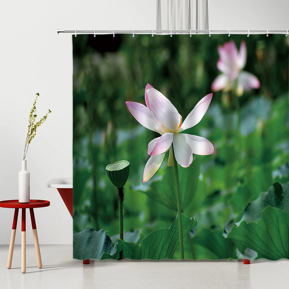 Colorful Lotus Nature Scenery Floral Shower Curtain Plant Floral Green bamboo Flower Print Bathroom Decor with Hooks Bath Screen
Colorful Lotus Nature Scenery Floral Shower Curtain Plant Floral Green bamboo Flower Print Bathroom Decor with Hooks Bath Screen