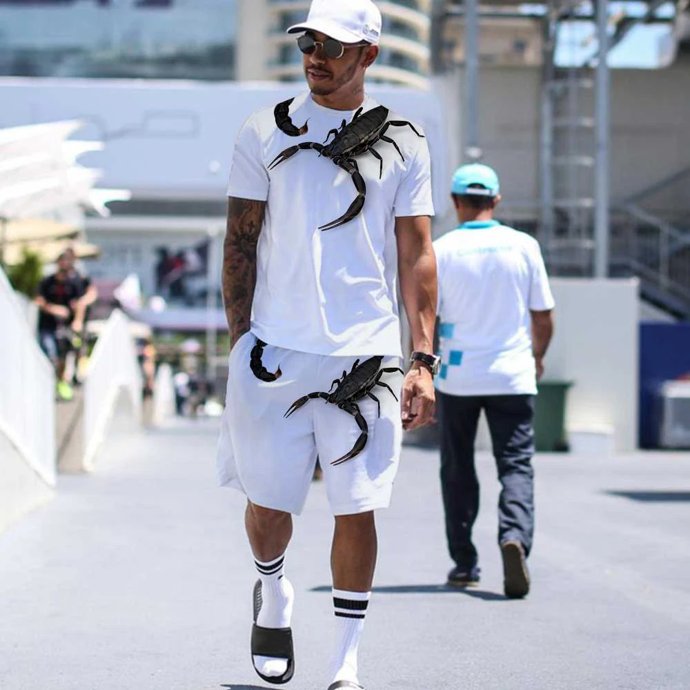 Men's Sportswear suit Shorts Round Neck Short Sleeve Suit Trend 3D Short Sets Graffiti Printing Clothing Sports Suit
Men's Sportswear suit Shorts Round Neck Short Sleeve Suit Trend 3D Short Sets Graffiti Printing Clothing Sports Suit