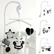 Baby Crib Bell Animal Music Box Black and White Bed Toy Rattles Baby Toys 0-12 Months Infant Clockwork Toy Mobile Newborn Toys