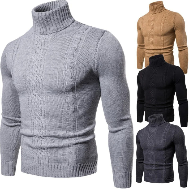 2002 Autumn Winter Men's Turtleneck Fashion Casual High Neck New Pullover Bottoming Shirt Jacquard Knitted Sweater
2002 Autumn Winter Men's Turtleneck Fashion Casual High Neck New Pullover Bottoming Shirt Jacquard Knitted Sweater