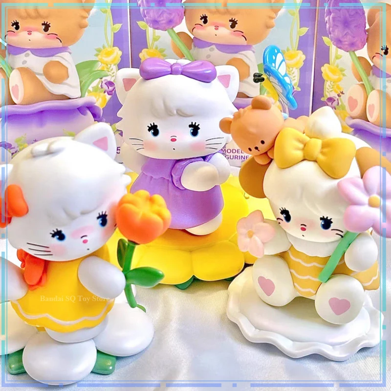 

Mikko Flower Series Blind Box Kawaii Anime Bear Cat Mysterious Surprise Box Action Figure Guess Bag Children Toy Gift Model Doll