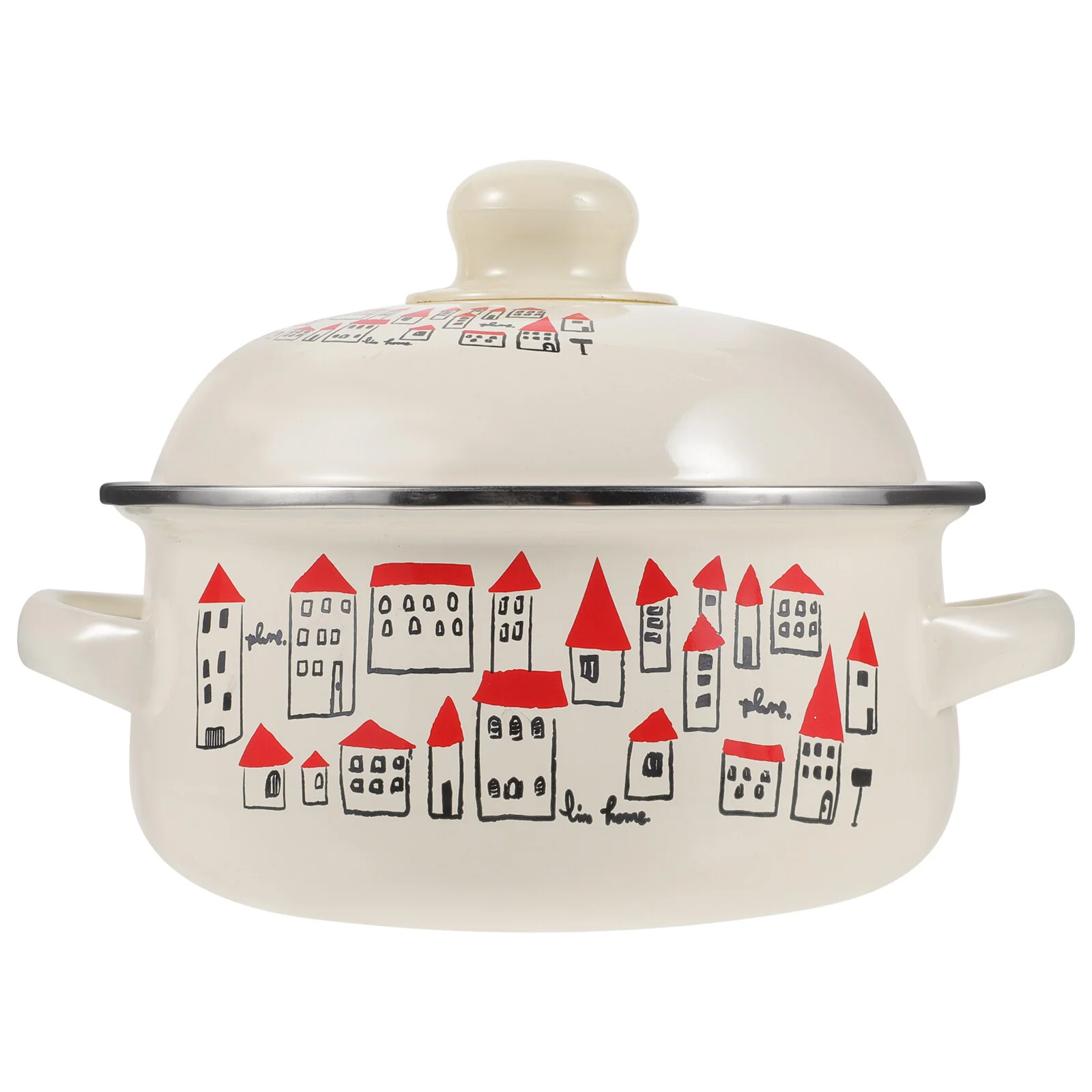 Enamel Pot Delicate Cooking Two Handle Japanese Cookware Lid Household Stew Stockpot Soup Casserole Dish
Enamel Pot Delicate Cooking Two Handle Japanese Cookware Lid Household Stew Stockpot Soup Casserole Dish