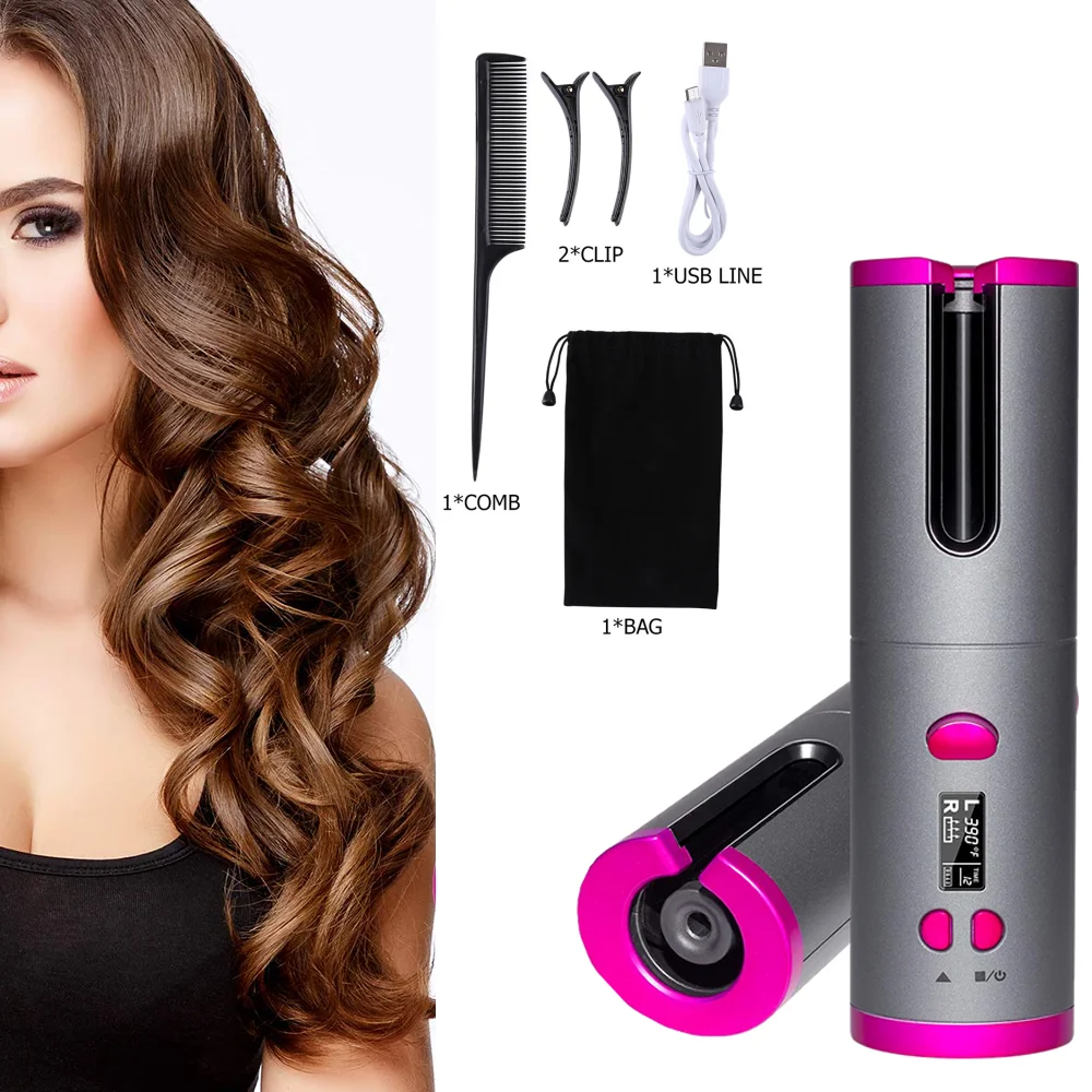 Wireless Automatic Hair Curling Iron Multifunctional USB Rechargeable Hair Curler Portable Display Ceramic Air Curler Hair Tool
Wireless Automatic Hair Curling Iron Multifunctional USB Rechargeable Hair Curler Portable Display Ceramic Air Curler Hair Tool