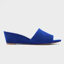 Women Elegant Summer Slippers 3cm Velvet Mules Wedge Sandals Slippers Open Toe High Heels Casual Dress Woman Shoes Plus Size