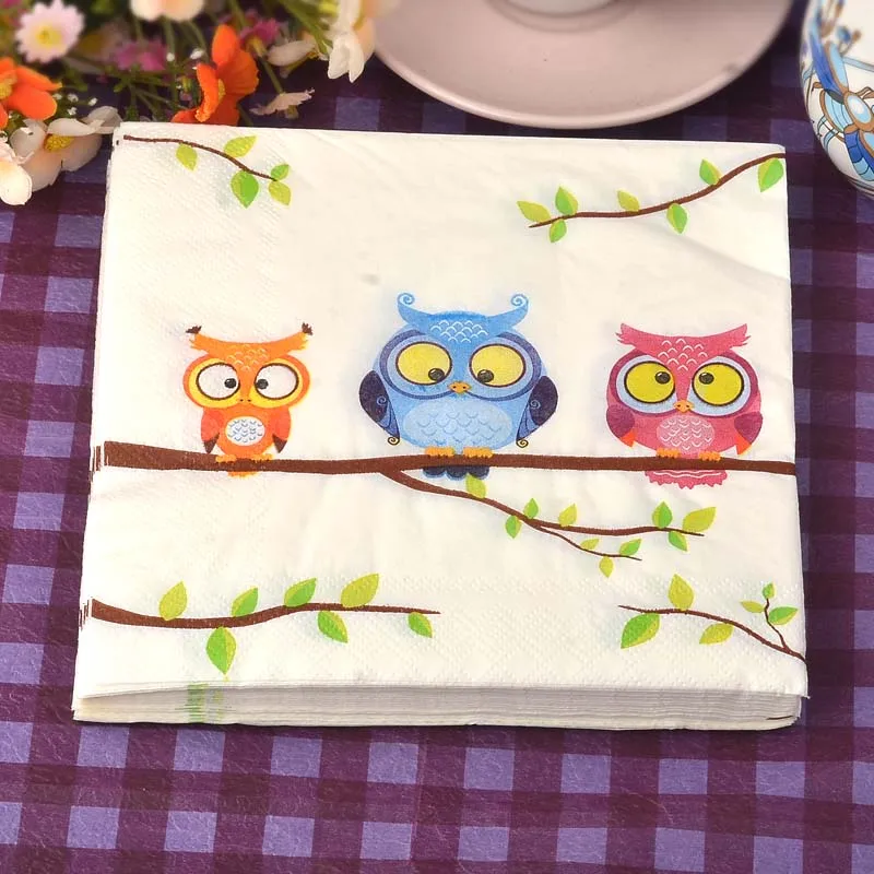 Оптовая продажа, Новые салфетки с принтом совы, Kleenex, мультяшная серия, для свадьбы, ресторана, отеля, фотобумага 20 шт./упаковка, 2 слоя, 33*33 см, пищевой
Оптовая продажа, Новые салфетки с принтом совы, Kleenex, мультяшная серия, для свадьбы, ресторана, отеля, фотобумага 20 шт./упаковка, 2 слоя, 33*33 см, пищевой