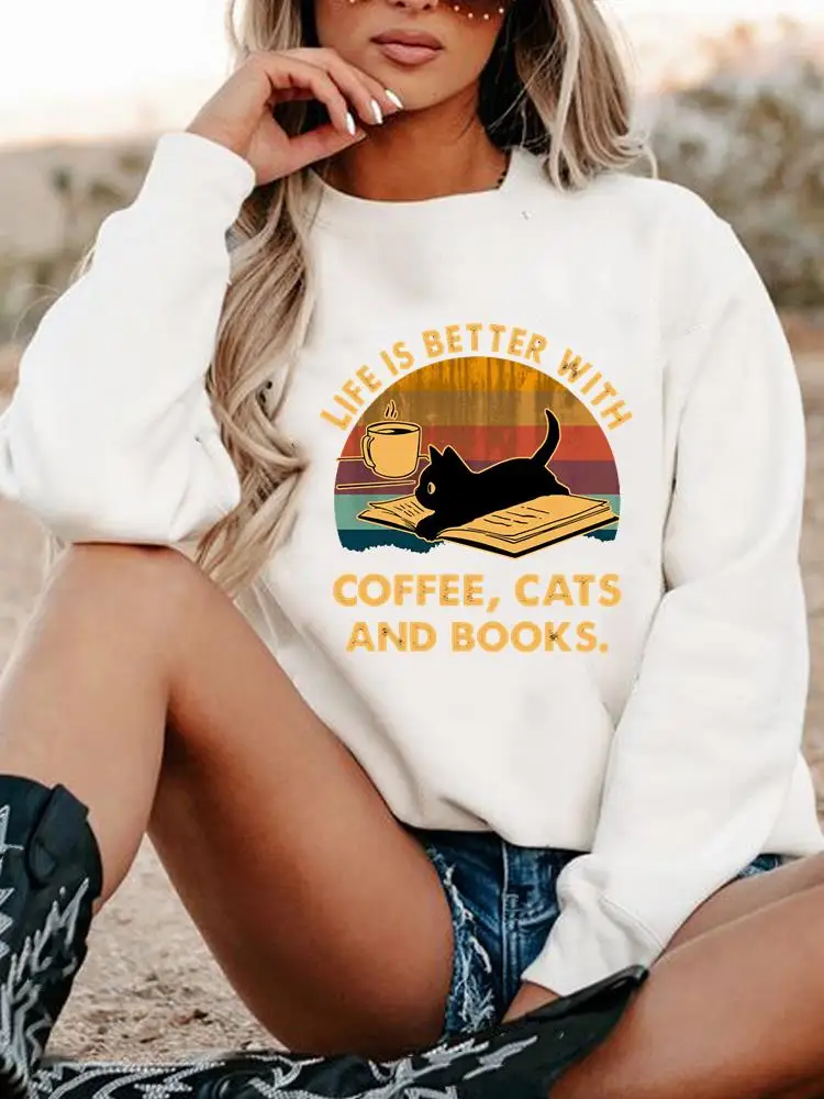 Print Graphic Sweatshirts Spring Autumn Clothing Woman Cat Coffee Love Sweet Fashion Hoodies Female Women Casual Pullovers
Print Graphic Sweatshirts Spring Autumn Clothing Woman Cat Coffee Love Sweet Fashion Hoodies Female Women Casual Pullovers