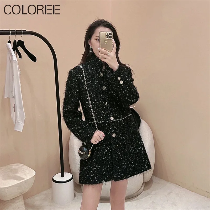 Korean Fashion Winter Jacket Women 2022 Luxury Designers Elegant Medium Long Wool Coat Black Abrigo Mujer 
Korean Fashion Winter Jacket Women 2022 Luxury Designers Elegant Medium Long Wool Coat Black Abrigo Mujer