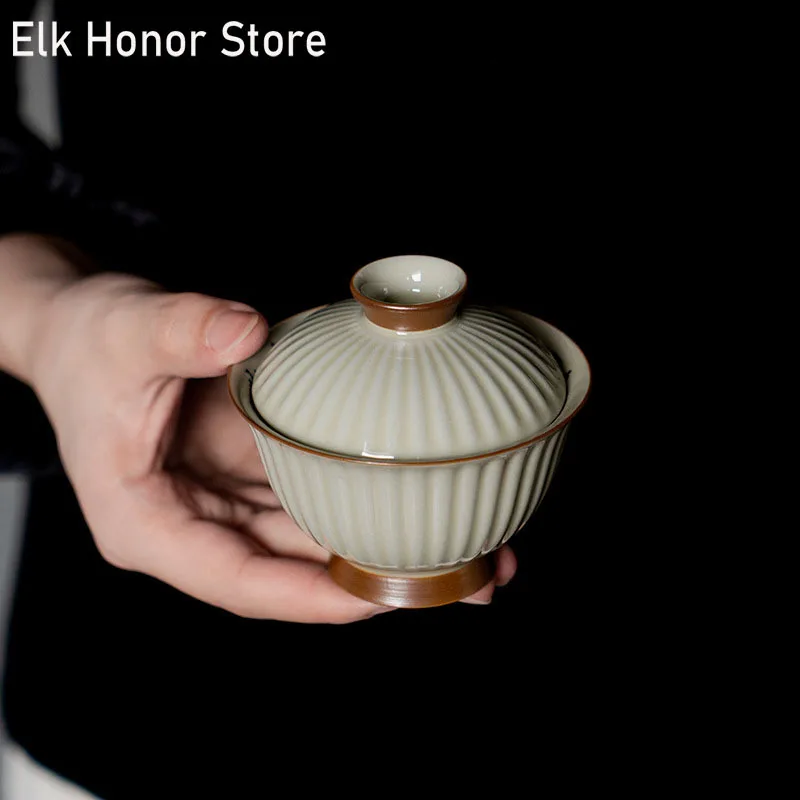 150ml Retro Plant Ash Glaze Ceramic Tea Tureen Pure Handwritten Cold Night Cover Bowl Household Tea Maker Gaiwan Kung Fu Tea Set
150ml Retro Plant Ash Glaze Ceramic Tea Tureen Pure Handwritten Cold Night Cover Bowl Household Tea Maker Gaiwan Kung Fu Tea Set