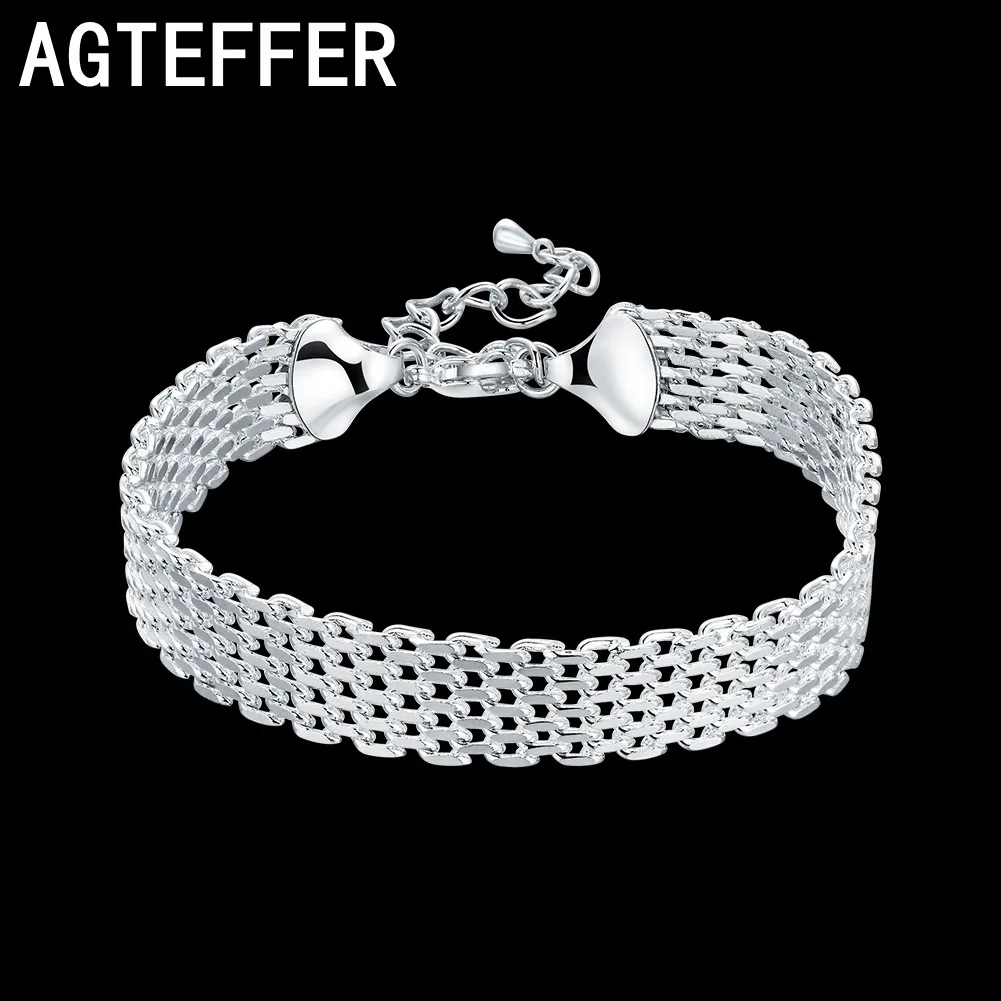 AGTEFFER 925 Sterling Silver Bracelets For Women Exquisite Fashion Weaving Chain Fashion Wedding Party Christmas Gifts Jewelry
AGTEFFER 925 Sterling Silver Bracelets For Women Exquisite Fashion Weaving Chain Fashion Wedding Party Christmas Gifts Jewelry