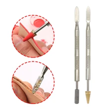 Dual-purpose Oil-edge Pen Glue Roller Rod Stainless Steel Handmade Leather Edge Oil Pen Leather Hand Tools with Bearings