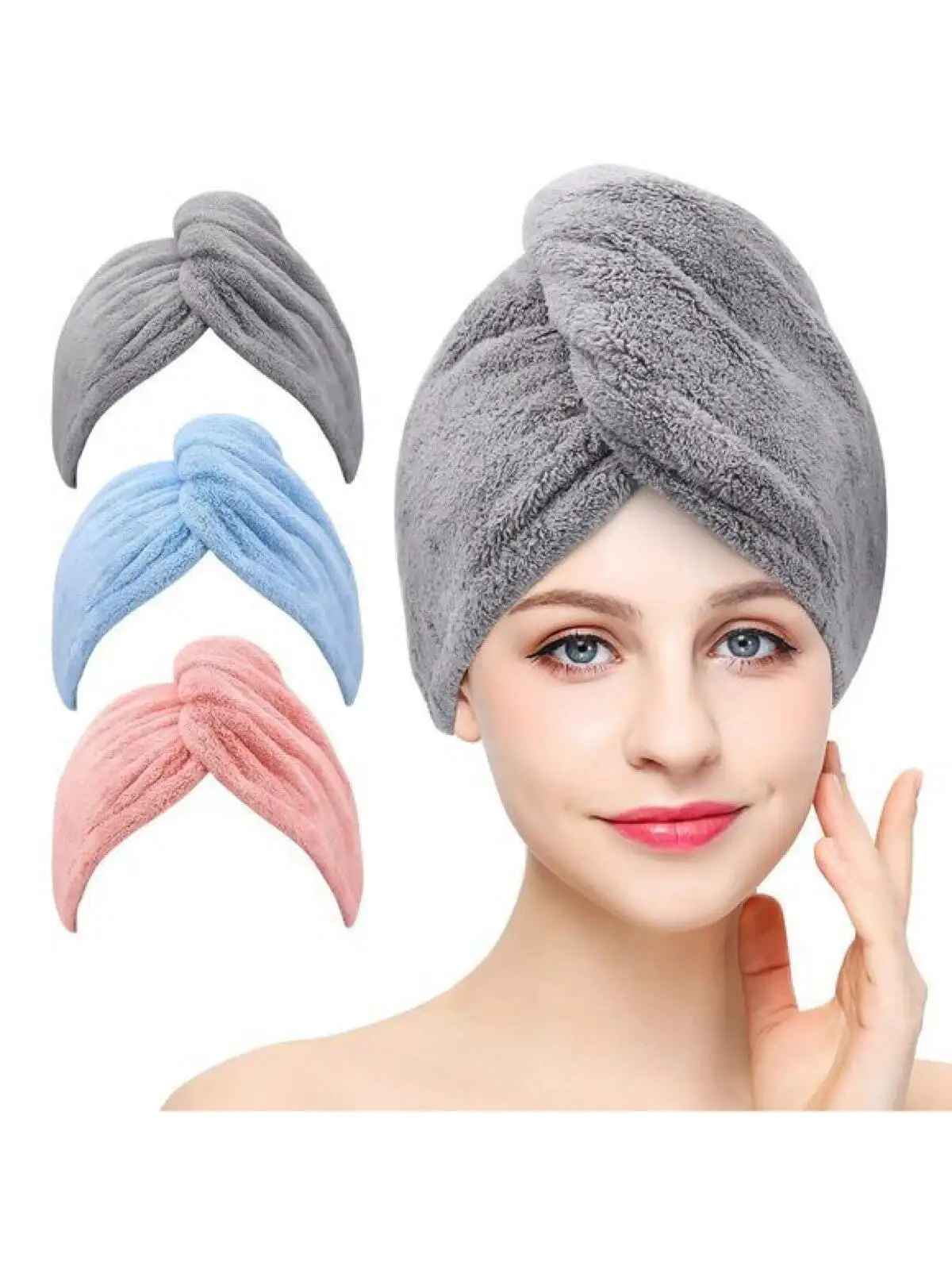 A high-density coral velvet material dry hair towel, quick drying, absorbent and soft
A high-density coral velvet material dry hair towel, quick drying, absorbent and soft
