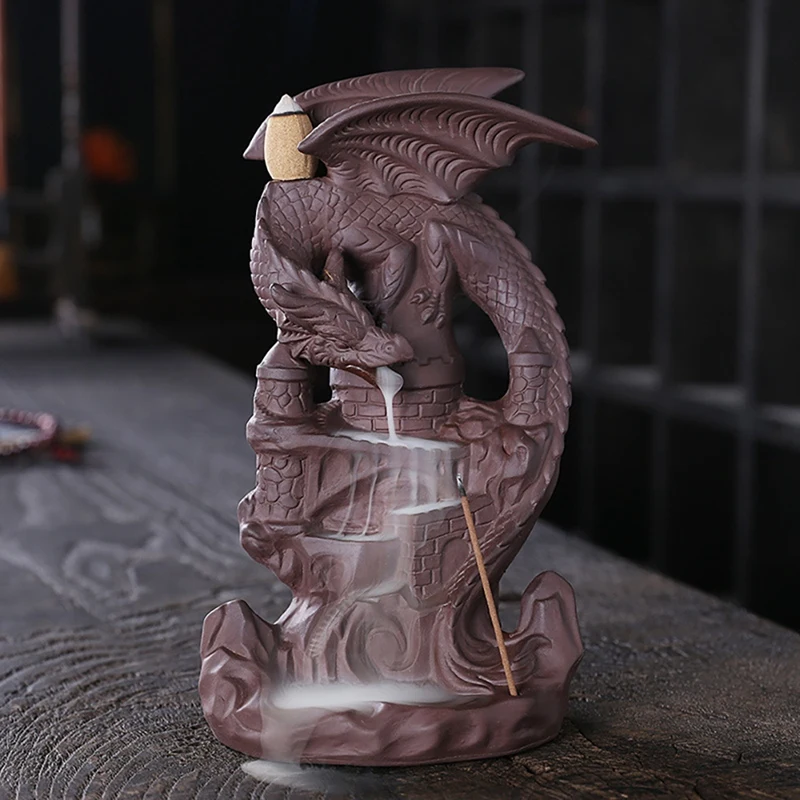 Курильница из фиолетовой глины, курильница с драконом Backflow, подставка для благовоний в виде водопада
Курильница из фиолетовой глины, курильница с драконом Backflow, подставка для благовоний в виде водопада