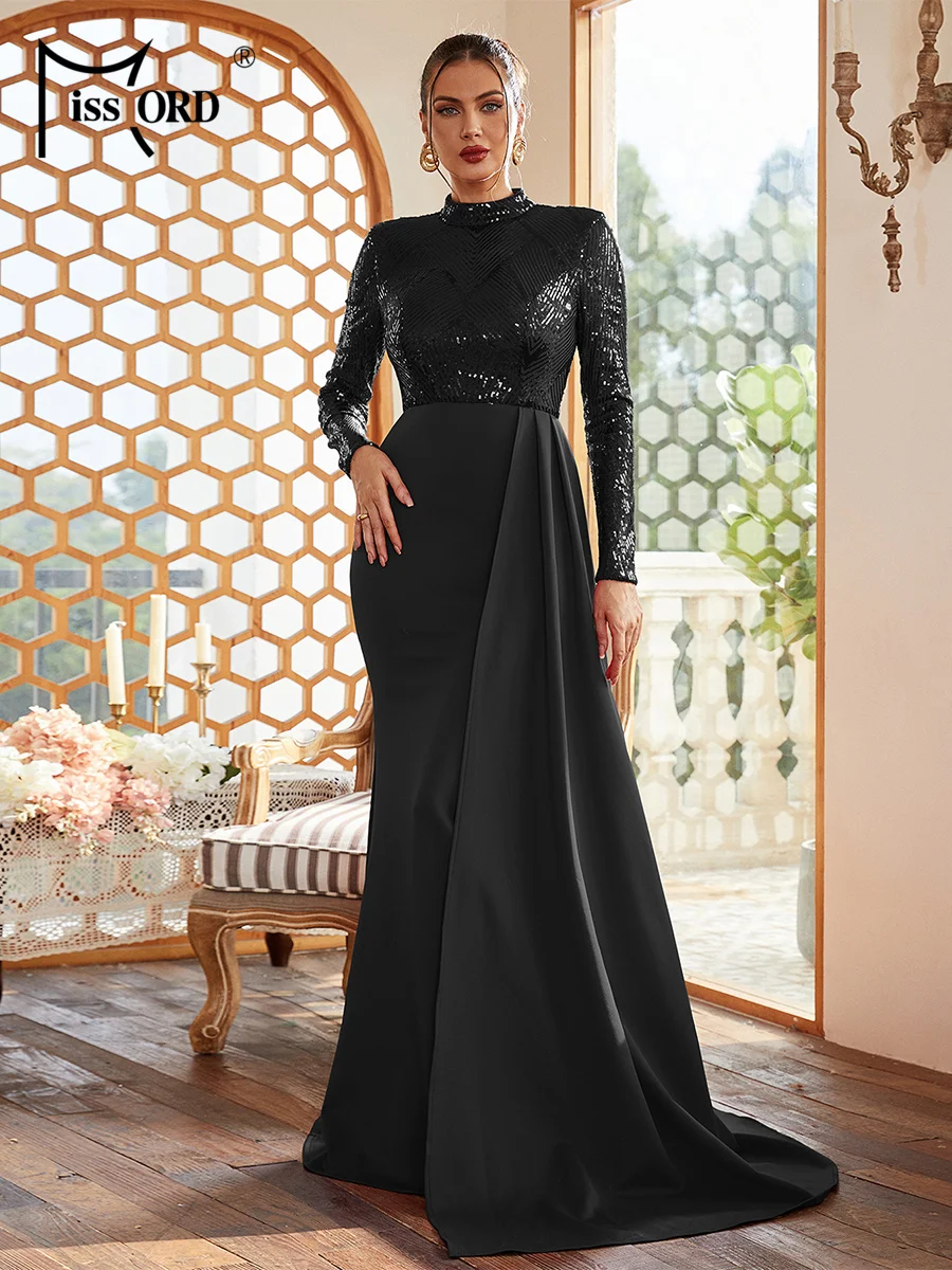 Missord 2023 Women Long Sleeve Evening Party Dress Stand Neck Sequin Draped Formal Floor Length Dresses Elegant Ladies Long Gown
Missord 2023 Women Long Sleeve Evening Party Dress Stand Neck Sequin Draped Formal Floor Length Dresses Elegant Ladies Long Gown