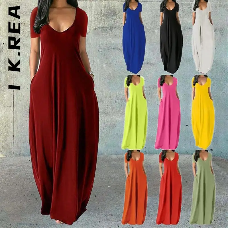 I K.Rea Fashion Women Dress Fashion Pocket V-Neck Female Loose Dress Cheap Elastic Clothing Female Vestidos
I K.Rea Fashion Women Dress Fashion Pocket V-Neck Female Loose Dress Cheap Elastic Clothing Female Vestidos