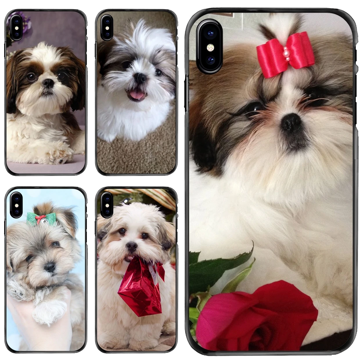 

For Apple iPhone 11 12 13 14 Pro MAX Mini 5 5S SE 6 6S 7 8 Plus 10 X XR XS Shih Tzu Shitzu Dog Puppies Hard Phone Cover Case