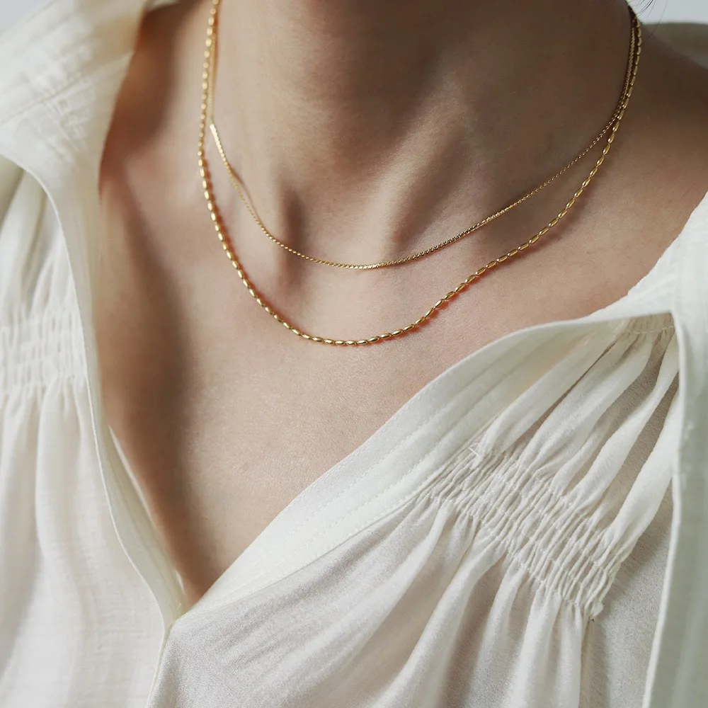 RACHELZ Minimalist Wheat Rice Bead Chain Choker Stainless Steel Double Layered Necklace For Women Non Tarnish Jewelry Gift
RACHELZ Minimalist Wheat Rice Bead Chain Choker Stainless Steel Double Layered Necklace For Women Non Tarnish Jewelry Gift