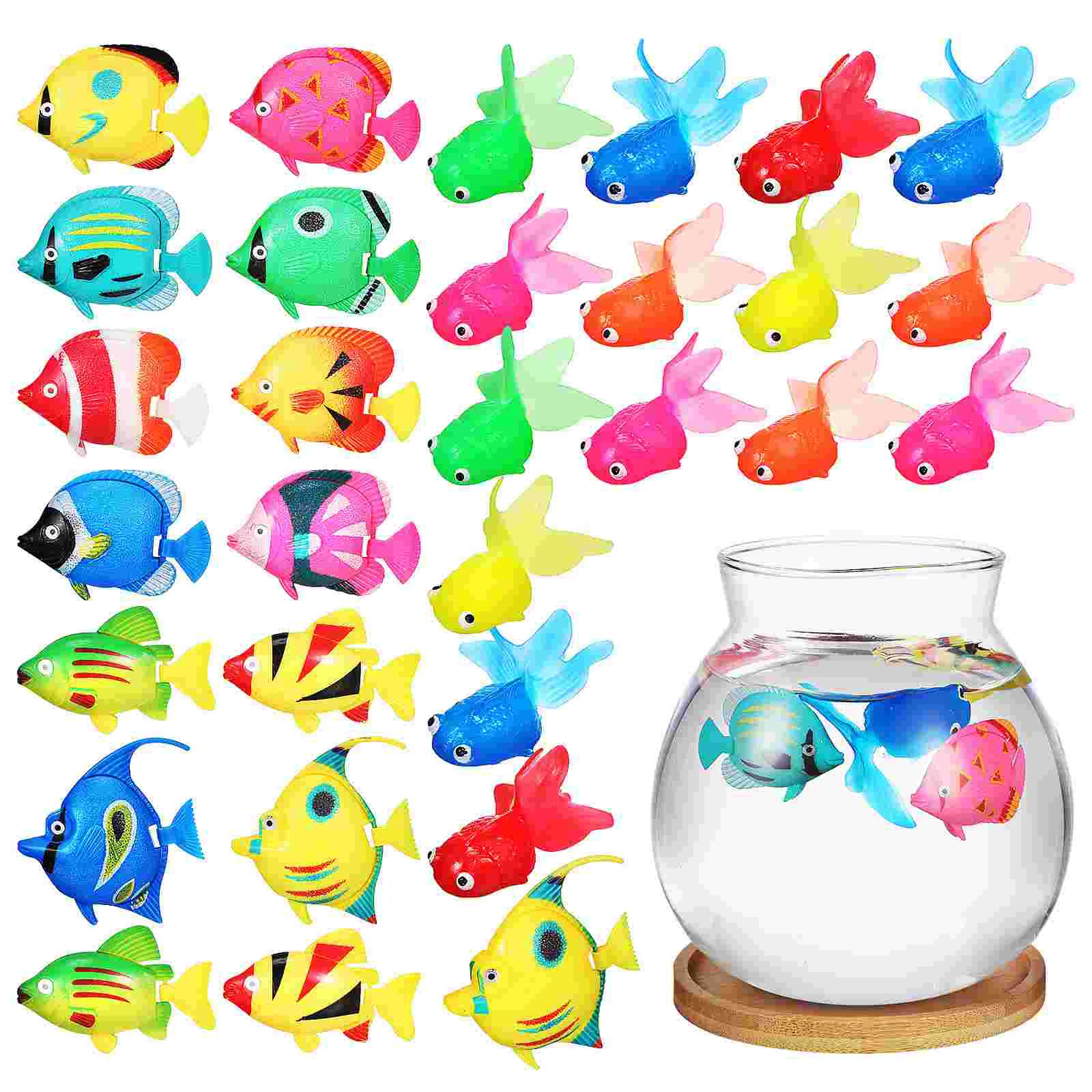 

30 Pcs Floating Fishes Plastic Fake Fishes Small Fake Fish Ornaments Fish Tank Aquarium Decor