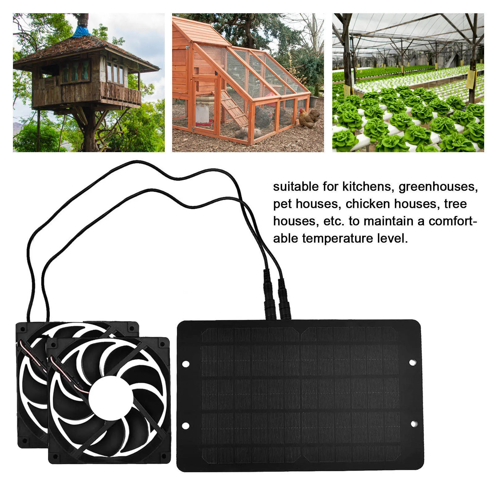 Вентилятор на солнечной батарее, портативный, водонепроницаемый, вытяжной, с двумя вентиляторами, для куриных газов, сараев, домашних живот... 
Вентилятор на солнечной батарее, портативный, водонепроницаемый, вытяжной, с двумя вентиляторами, для куриных газов, сараев, домашних живот...