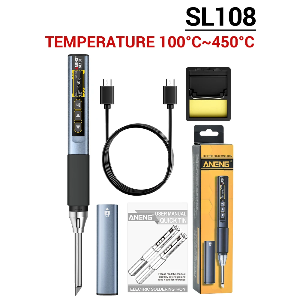 ANENG SL108 OLED Цифровой паяльник
ANENG SL108 OLED Цифровой паяльник