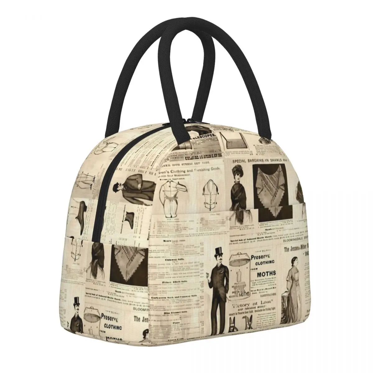 Vintage Newspaper Lunch Bag Advertisements Print Convenient Lunch Box Outdoor Picnic Print Cooler Bag Thermal Tote Handbags 
Vintage Newspaper Lunch Bag Advertisements Print Convenient Lunch Box Outdoor Picnic Print Cooler Bag Thermal Tote Handbags