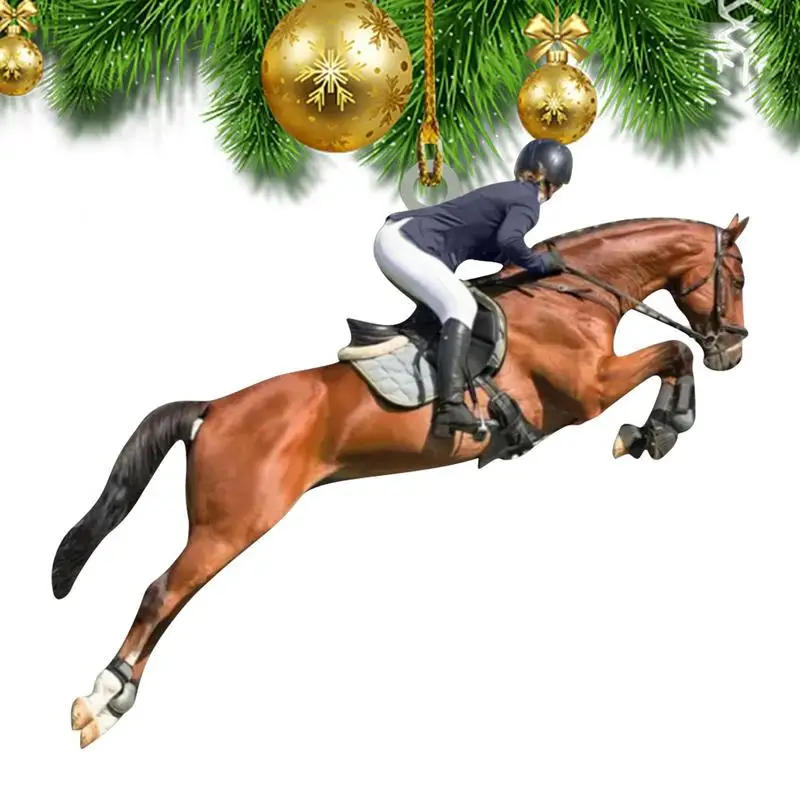 

Подвеска на рождественскую елку 2D, креативное акриловое украшение в виде лошади, украшение на рождественскую елку для спальни, дверь