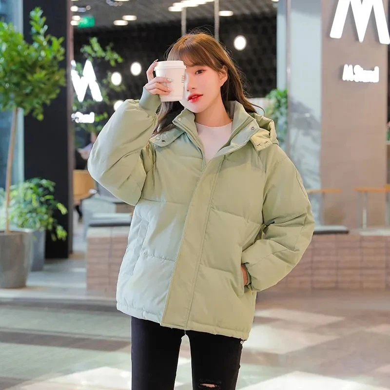 Down Cotton Jacket Women Autumn Winter 2023 New Solid Color Hooded Short Cotton Coat Fashion Casual Loose Thick Parkas Womens
Down Cotton Jacket Women Autumn Winter 2023 New Solid Color Hooded Short Cotton Coat Fashion Casual Loose Thick Parkas Womens