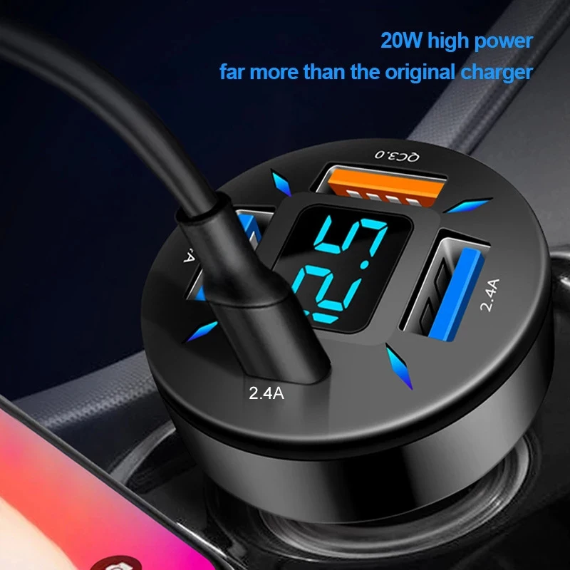 Автомобильное зарядное устройство QC3.0 с 4 USB-портами, адаптер для быстрой зарядки прикуривателя, автомобильное зарядное устройство для теле...
Автомобильное зарядное устройство QC3.0 с 4 USB-портами, адаптер для быстрой зарядки прикуривателя, автомобильное зарядное устройство для теле...