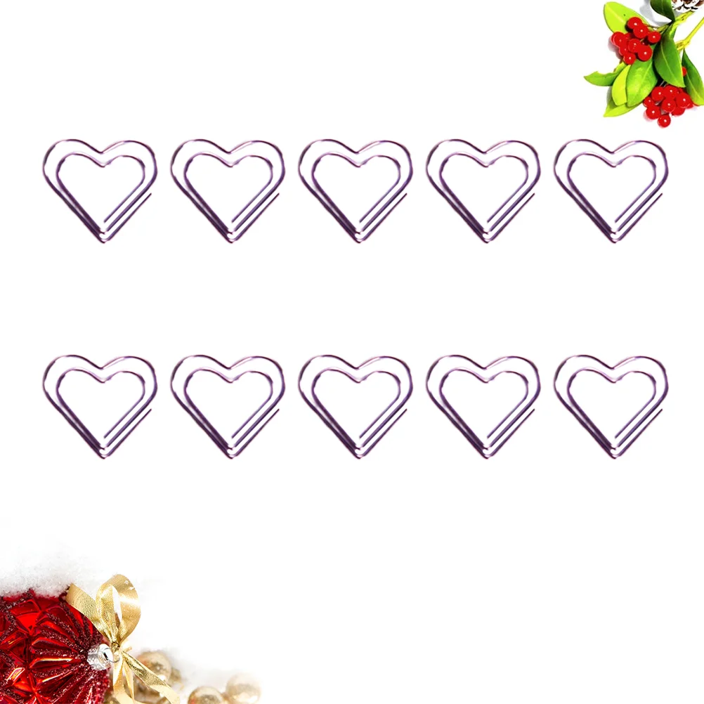 20PCS Creative Metal Paper Clip Heart Shape Paper Pin Simple Note Clips Portable Office Clamp (Purple)
20PCS Creative Metal Paper Clip Heart Shape Paper Pin Simple Note Clips Portable Office Clamp (Purple)