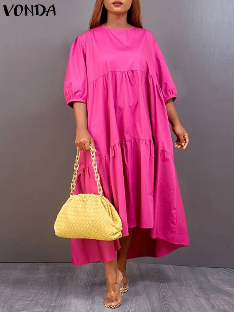 VONDA Bohemian Sundress 2022 Summer Women Half Sleeve Holiday Loose Long Dress Ladies Casual Pleated Solid Party Beach Vestidos
VONDA Bohemian Sundress 2022 Summer Women Half Sleeve Holiday Loose Long Dress Ladies Casual Pleated Solid Party Beach Vestidos