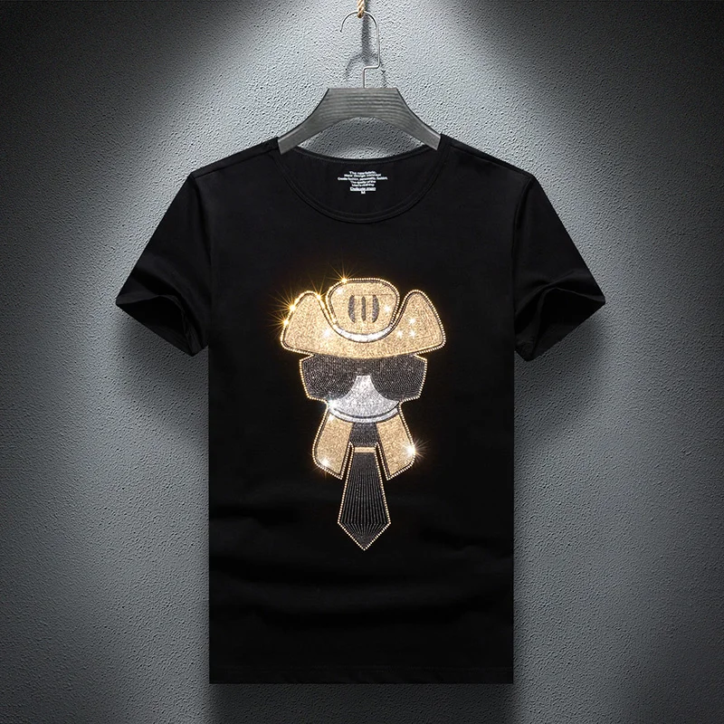 Plus-size Short Fat Sleeve T shirt Bottom Summer New Laser Film Men's Sequins Round Collar Shirt Men Dropshipping
Plus-size Short Fat Sleeve T shirt Bottom Summer New Laser Film Men's Sequins Round Collar Shirt Men Dropshipping
