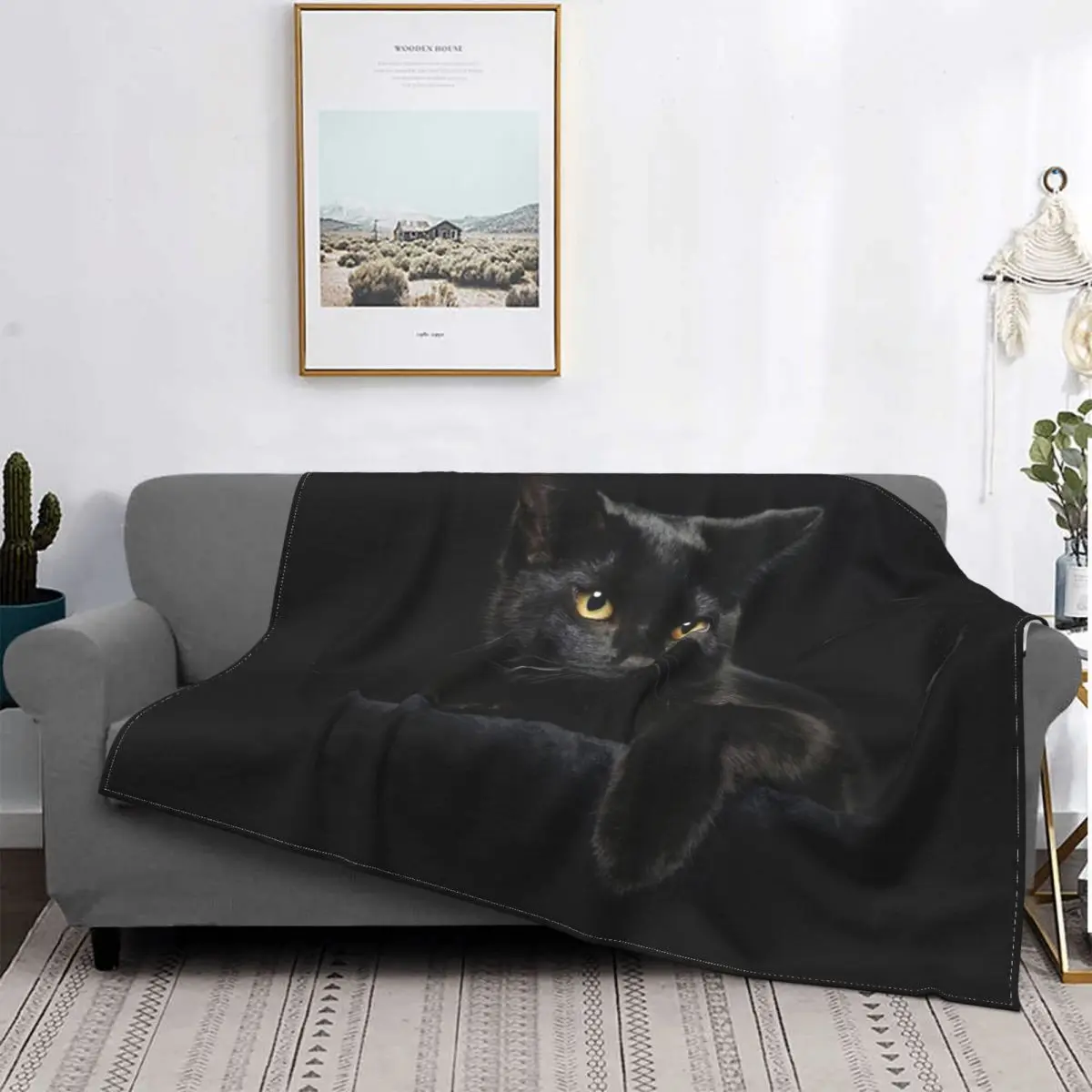 Personality Black Cat Pattern Blanket Flannel Spring and Autumn Animal Multifunctional Soft Blanket Home Office Bedding
Personality Black Cat Pattern Blanket Flannel Spring and Autumn Animal Multifunctional Soft Blanket Home Office Bedding