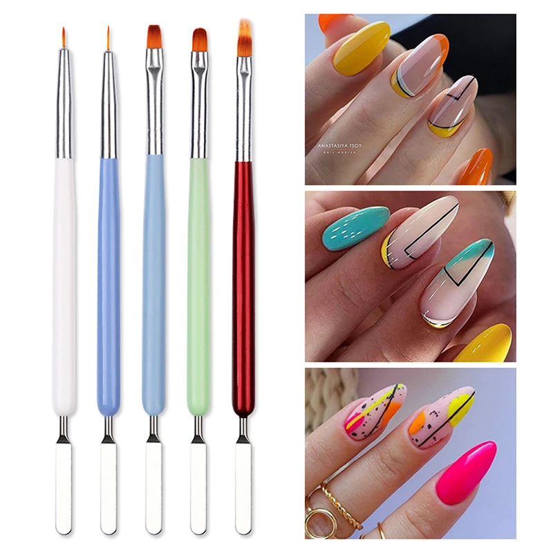1PCS Gel Extension Builder Dual Ended Nail Art Brushes Drawing Pattern design Pen Remover Spatula Stick Manicure Salon Tools 
1PCS Gel Extension Builder Dual Ended Nail Art Brushes Drawing Pattern design Pen Remover Spatula Stick Manicure Salon Tools