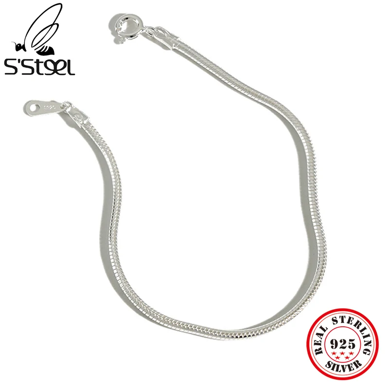 S'STEEL 925 Sterling Sliver Snake Chain Bracelet Irregular Gold Gift For Women Steampunk Gothic Style American Jewellery Fine
S'STEEL 925 Sterling Sliver Snake Chain Bracelet Irregular Gold Gift For Women Steampunk Gothic Style American Jewellery Fine